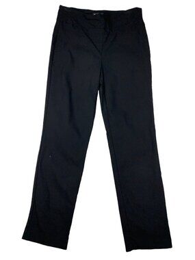 Hilary Radley Womens Black Stretch Straight-Leg Pants M Rayon Blend